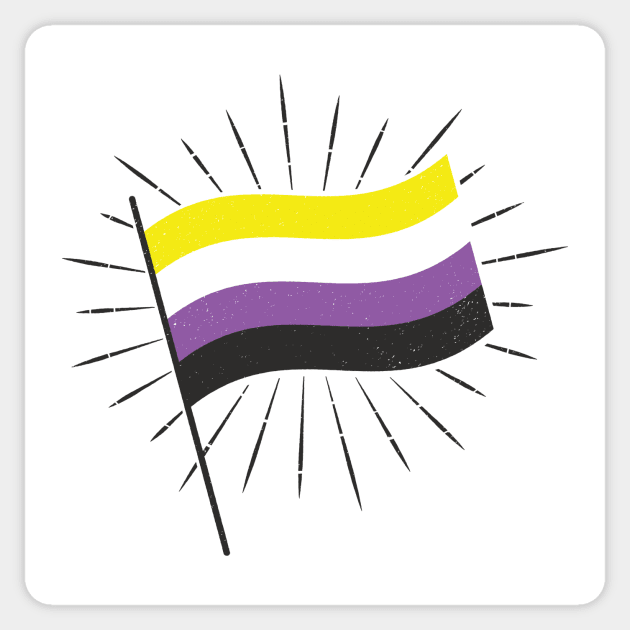 Retro Nonbinary Pride Flag Sticker by lavenderhearts